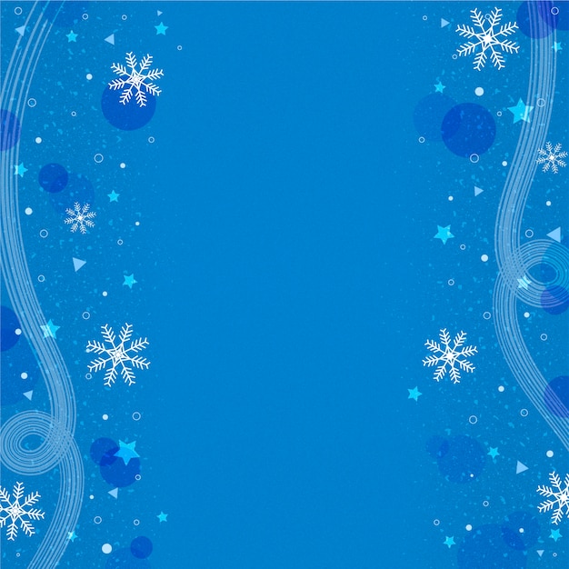 Flat design snowflake frame