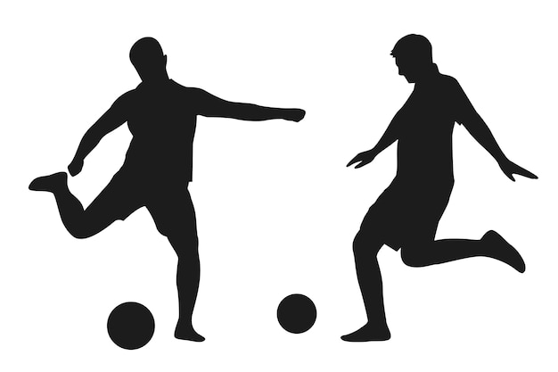 Flat design soccer player silhouette illustration