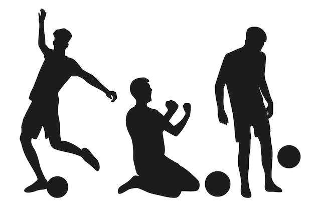 Free Vector flat design soccer player silhouette illustration