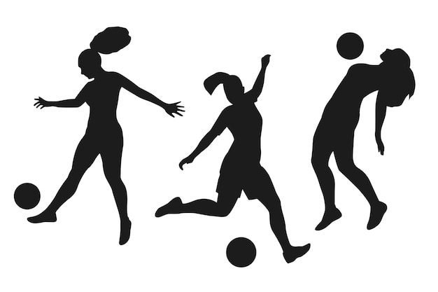 Free Vector flat design soccer player silhouette illustration