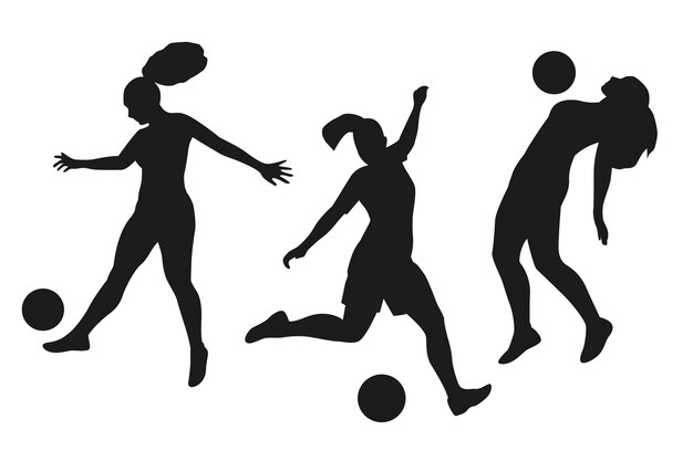 Flat design soccer player silhouette illustration