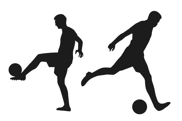 Flat design soccer player silhouette illustration