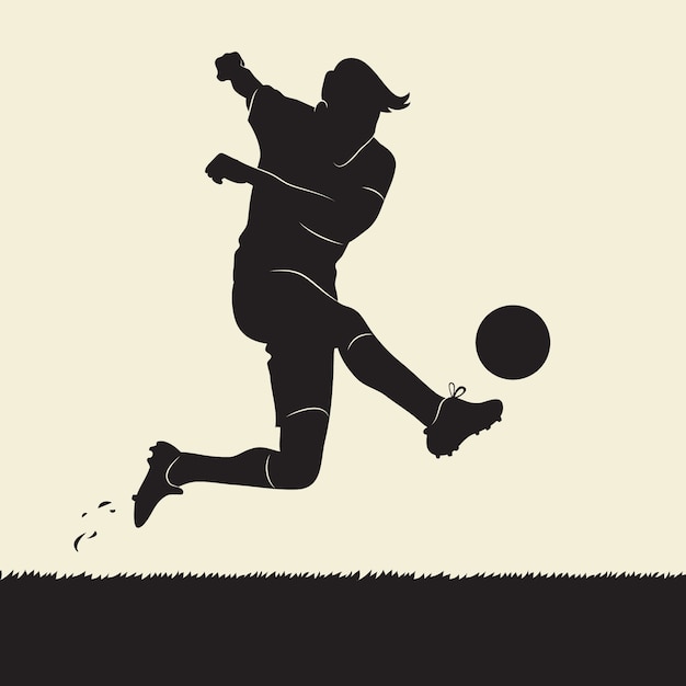 Free vector flat design soccer player silhouette