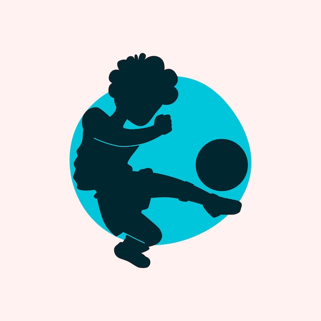 Free Vector flat design soccer player silhouette