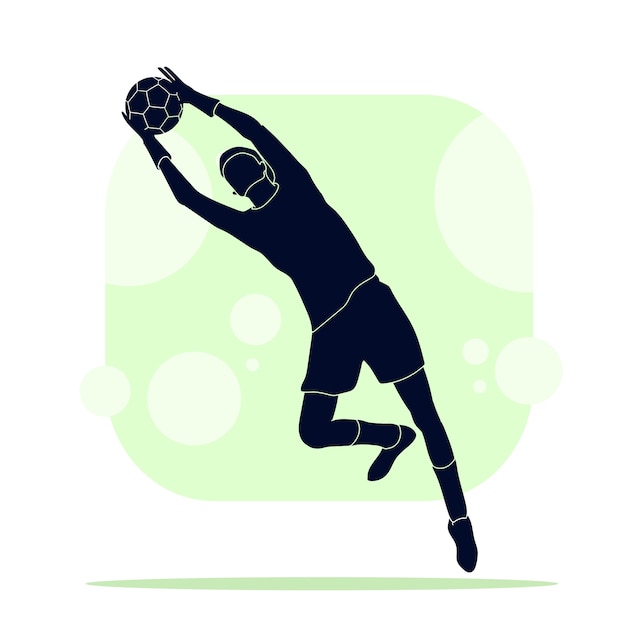 Flat design soccer player silhouette