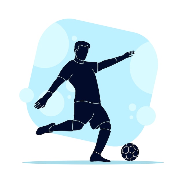 Flat design soccer player silhouette