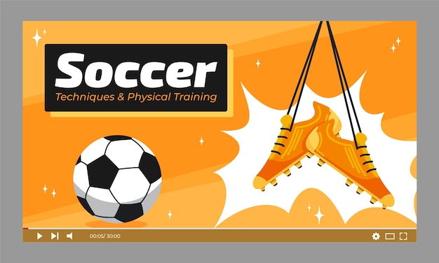 Flat design soccer youtube thumbnail