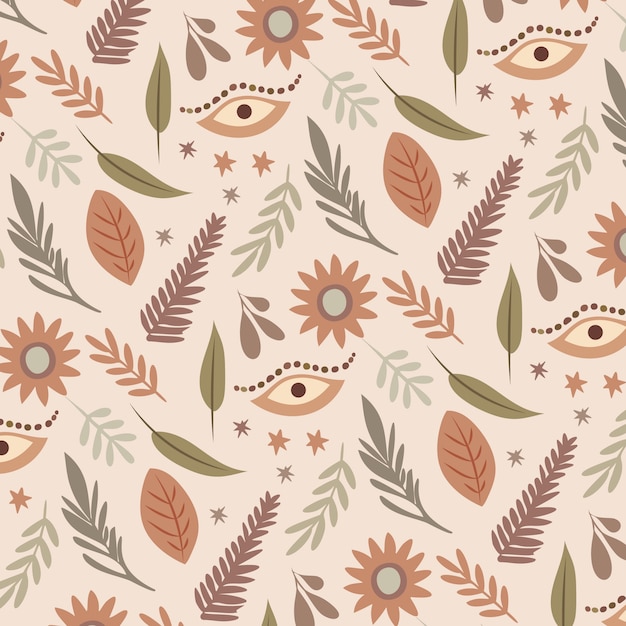 Flat design soft earth tones pattern