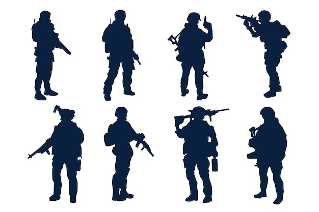 Free vector flat design soldier silhouette