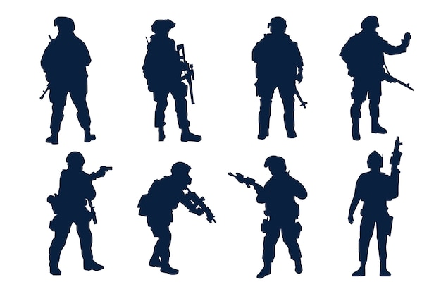 Free Vector flat design soldier silhouette