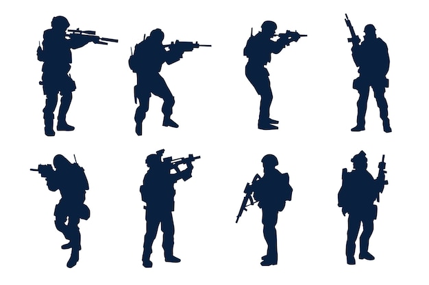 Free Vector flat design soldier silhouette