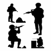 Free vector flat design soldier silhouette