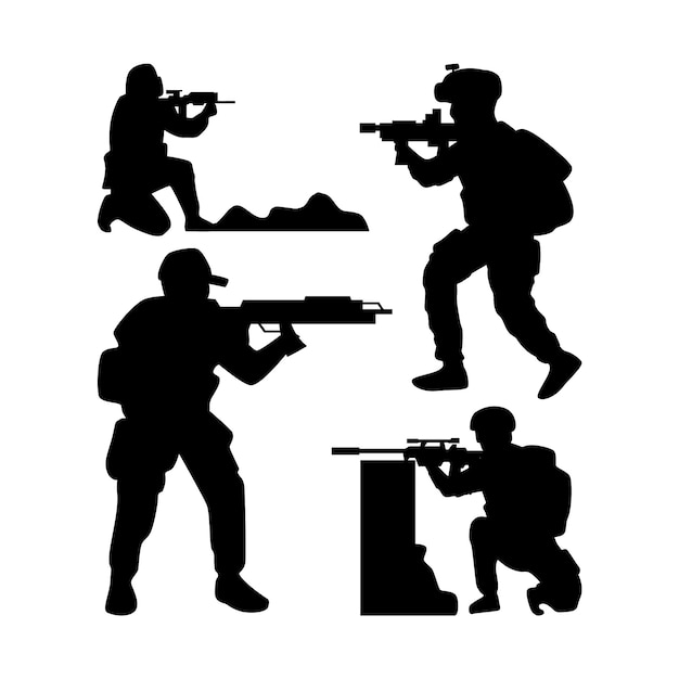 Free Vector flat design soldier silhouette