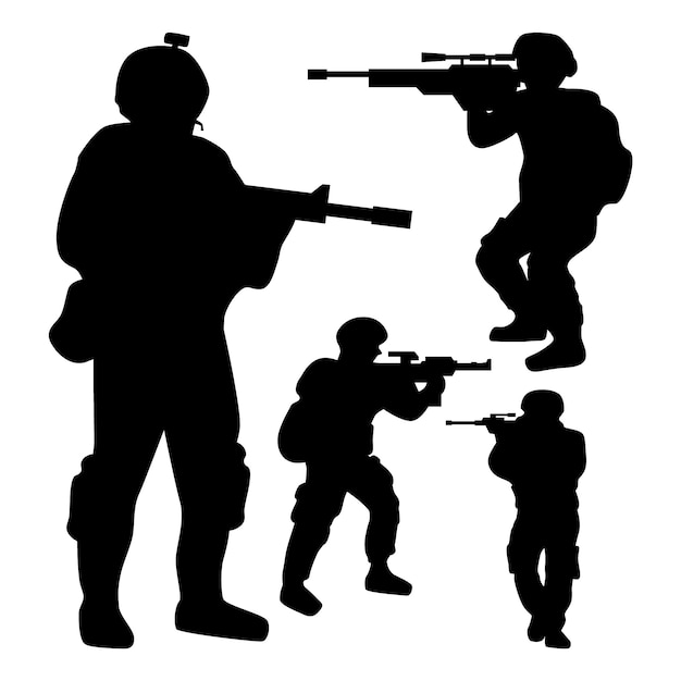 Free vector flat design soldier silhouette