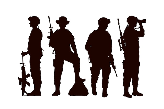 Flat design soldier silhouette