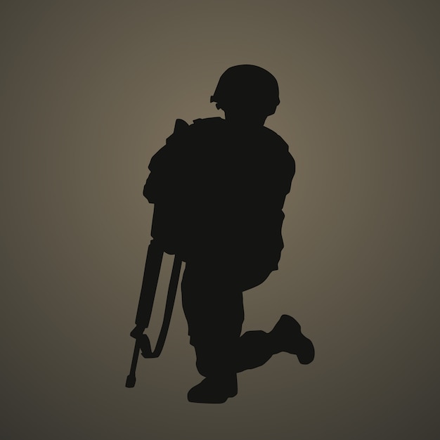 Free Vector flat design soldier silhouette