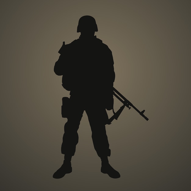 Free Vector flat design soldier silhouette