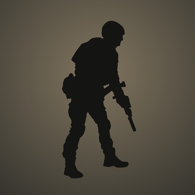 Flat design soldier silhouette