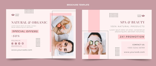 Free Vector flat design spa and beauty brochure