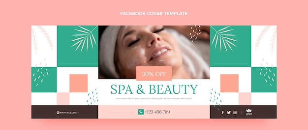 Free Vector flat design spa and beauty facebook cover