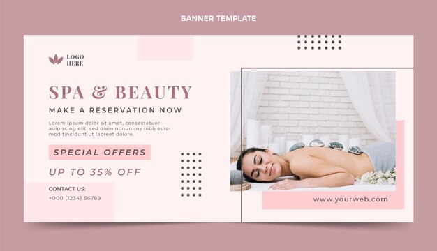 Flat design spa and beauty sale background