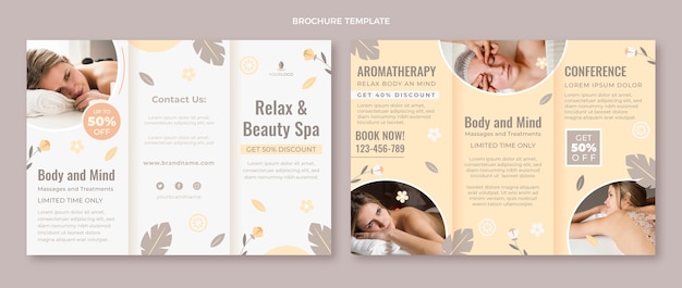 Flat design spa brochure