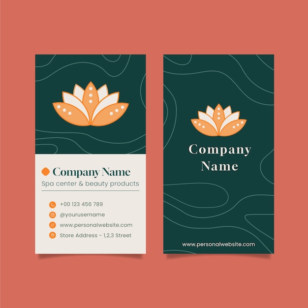 Free Vector flat design spa business card template