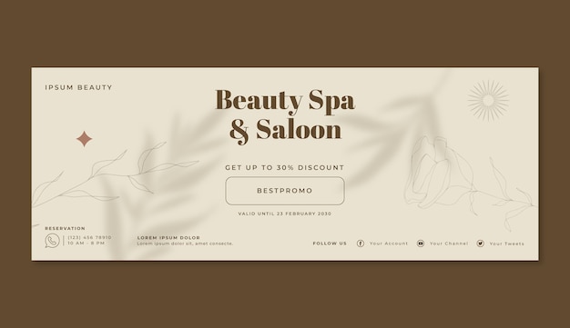 Flat design spa facebook cover