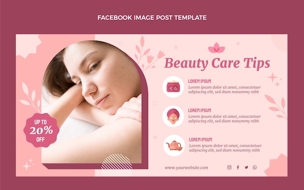 Flat design spa facebook post