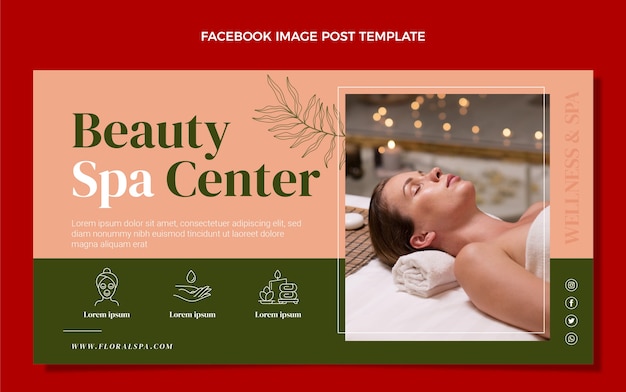 Flat design spa facebook post