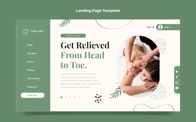 Flat design spa landing page