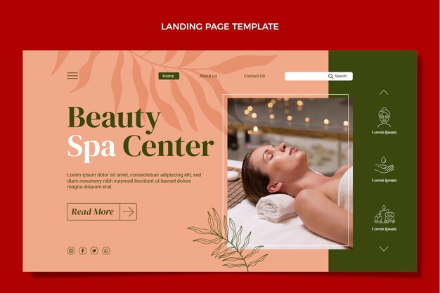 Flat design spa landing page