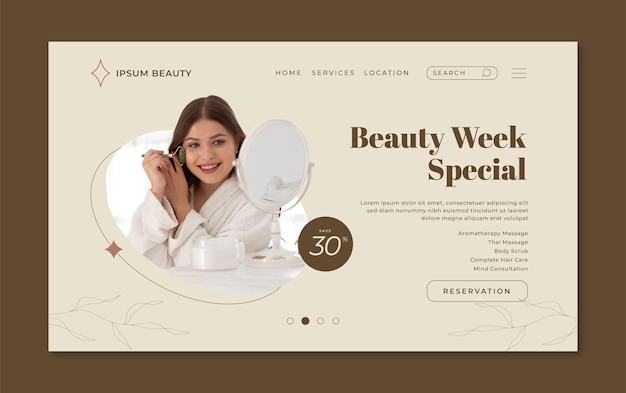 Flat design spa landing page