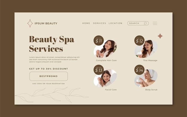 Flat design spa landing page