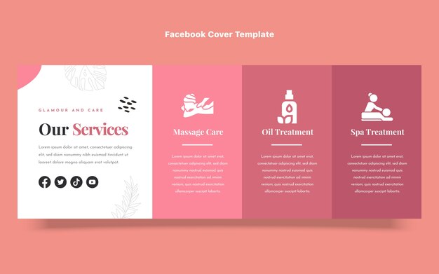 Flat design spa offer facebook cover