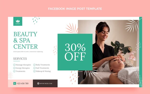 Flat design spa  offer facebook post