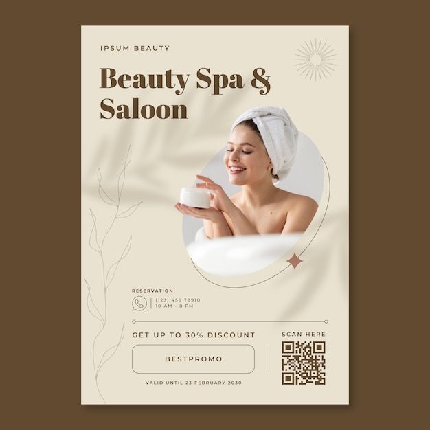 Flat design spa poster