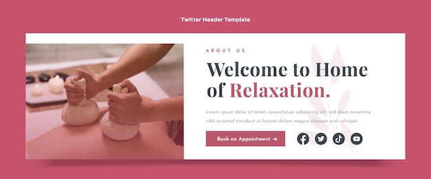 Flat design spa relaxation twitter header