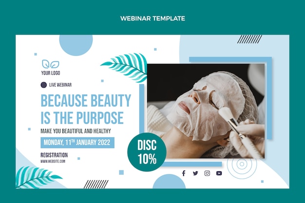 Free Vector flat design spa treatment webinar template