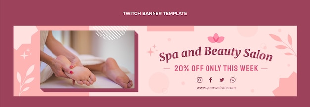 Flat design spa twitch banner