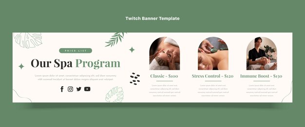 Flat design spa twitch banner