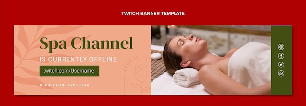 Free Vector flat design spa twitch banner