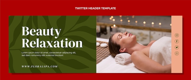 Free Vector flat design spa twitter header