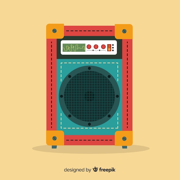 Free Vector flat design speaker for music