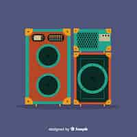 Free vector flat design speaker for music