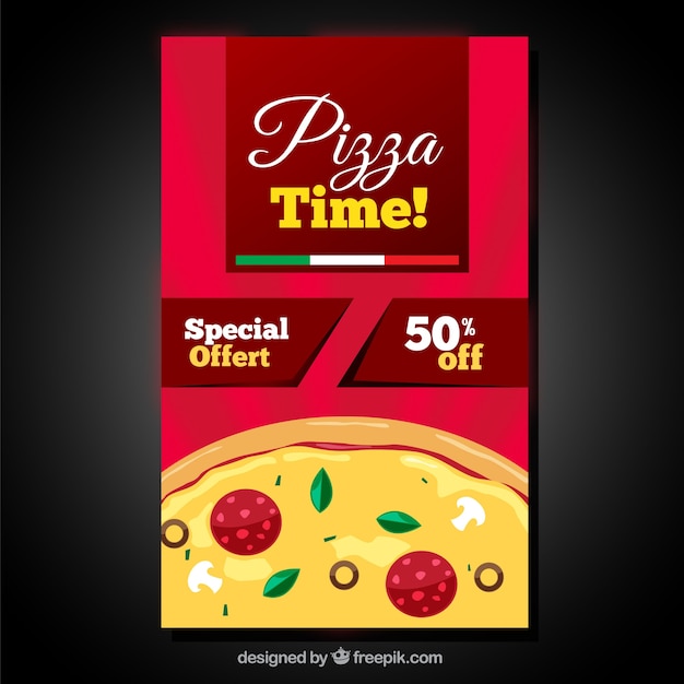 Free Vector flat design special offer pizza poster