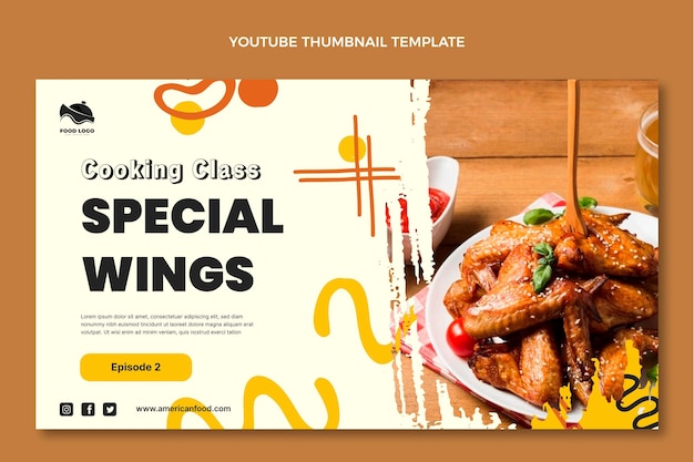 Flat design special wings youtube thumbnail