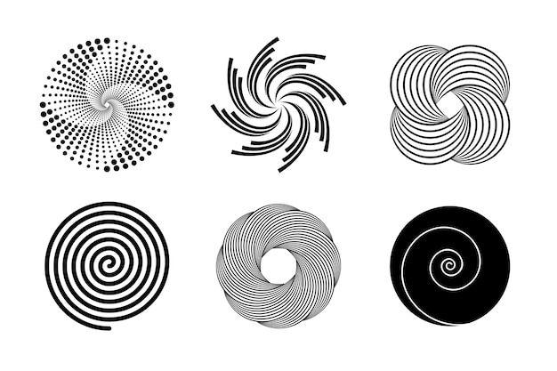 Free Vector flat design spiral circle collection