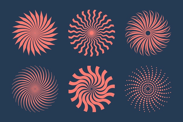 Free Vector flat design spiral circle collection