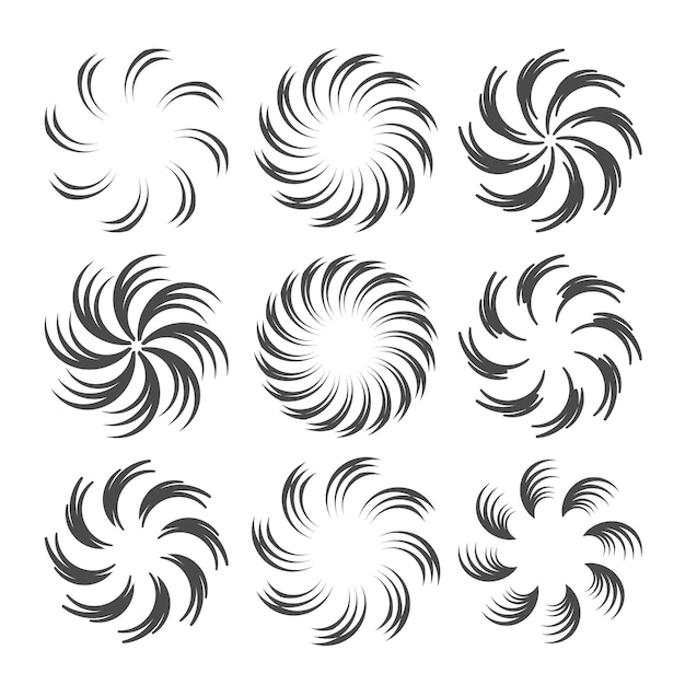 Free vector flat design spiral circle set